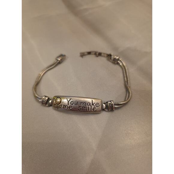 Brighton Silver Plated Charm Bracelet You Make Me Smile - Picture 2 of 16